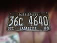 Normal plate (1969 series) from Lafayette County<br>36 = Lafayette County. C = 3,001 - 4,000 lbs.