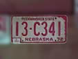 Normal plate (1972 series). 13 = Cedar County