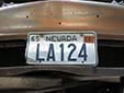 Normal plate (1965 series). LA is issued in Lander County