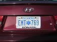 Emergency Medical Technician's plate (EMT)