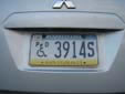 Handicapped driver's plate (1999 series). PD = physically disabled