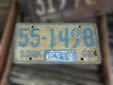 Normal plate (1968 series). 55 = Roberts County
