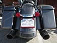 Temporary dealer motorcycle plate for owners of newly purchased motorcycles<br>D = dealer