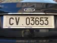 Private vehicle's plate<br>CV = Città del Vaticano (Vatican City)